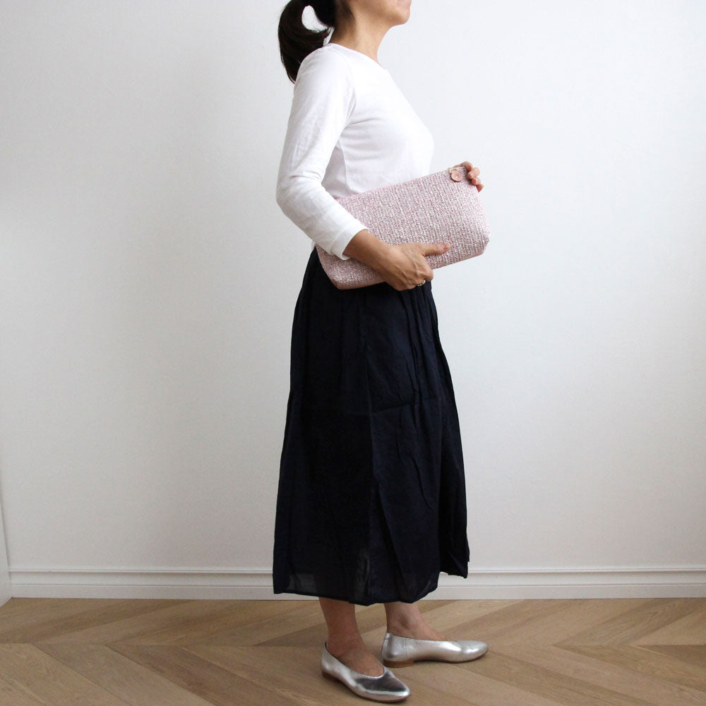 アナズピンクツイード×ベビーピンク / フラットポシェット