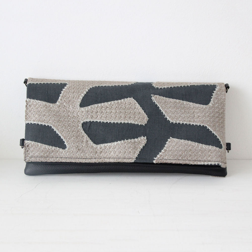 ベルベットアップリケ・グレー / マルチウェイポシェット