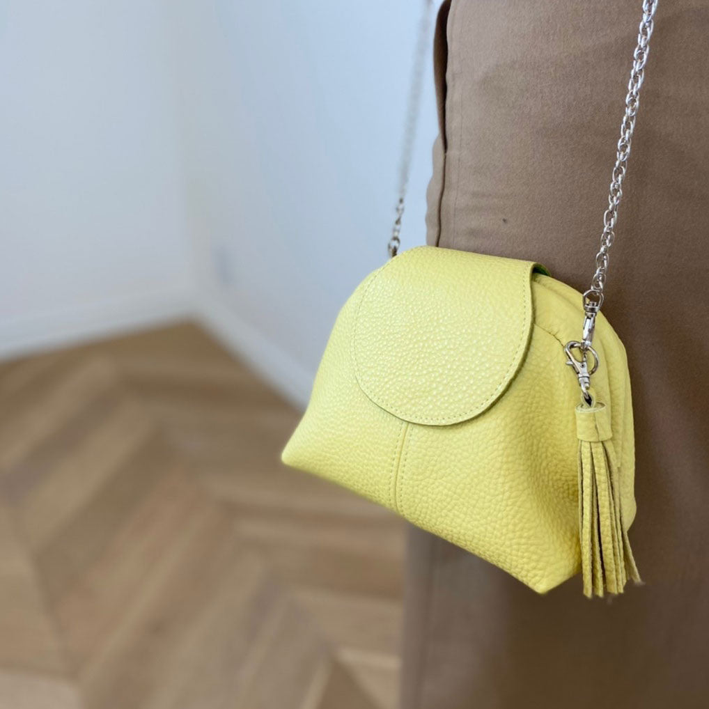 レモンイエロー / 口金レザーポシェットS