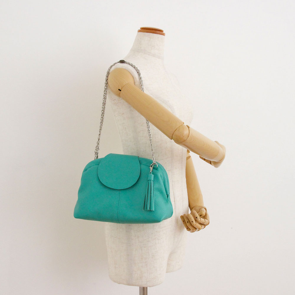 エメラルド / 口金レザーポシェットM