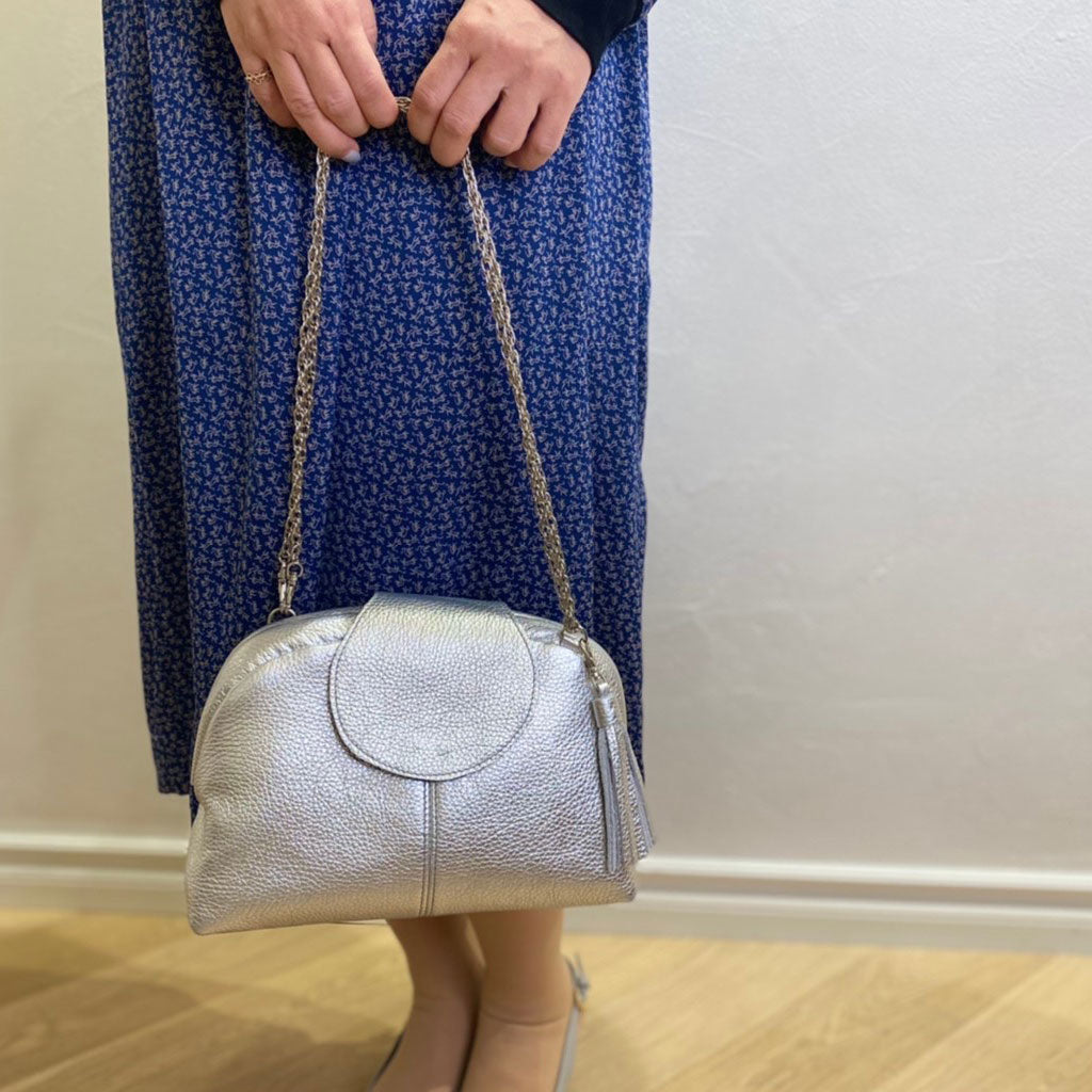 シルバーシマー / 口金レザーポシェットM