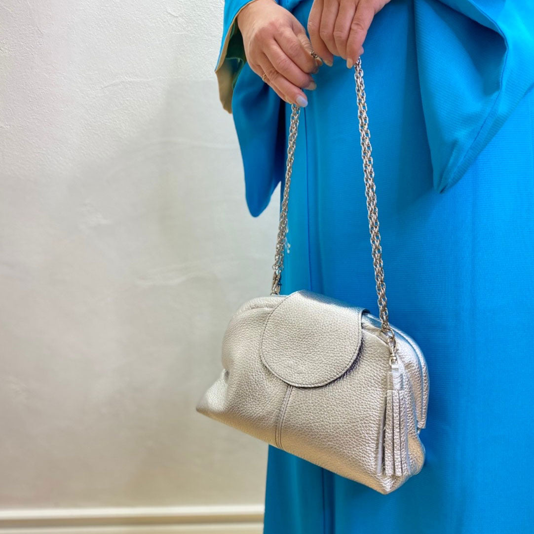 シルバーシマー / 口金レザーポシェットM