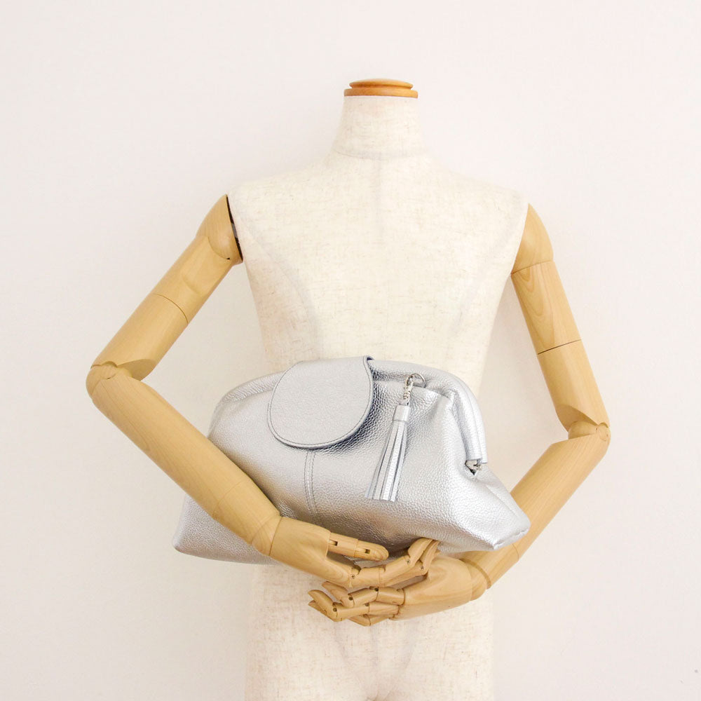 シルバーシマー / 口金レザーポシェットL