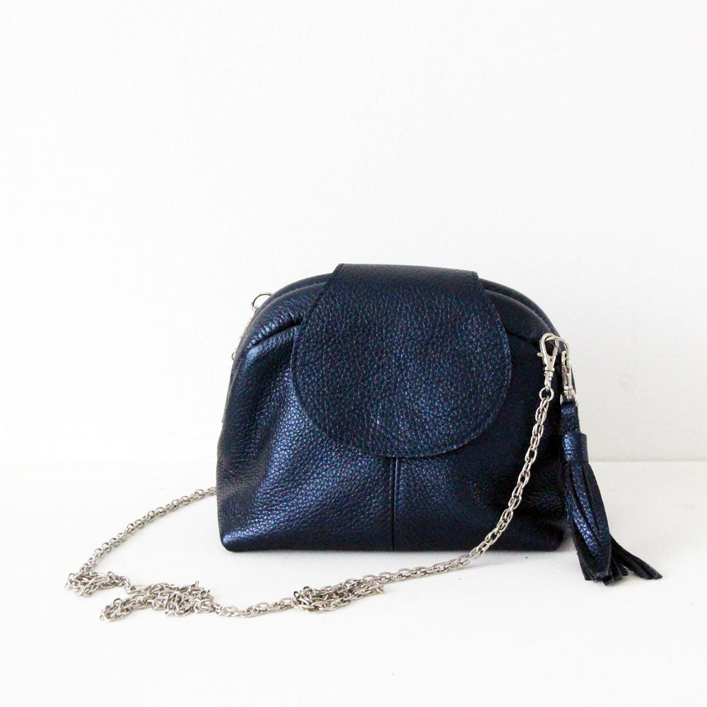 インディゴシマー / 口金レザーポシェットS