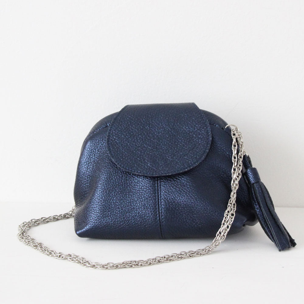 インディゴシマー / 口金レザーポシェットS