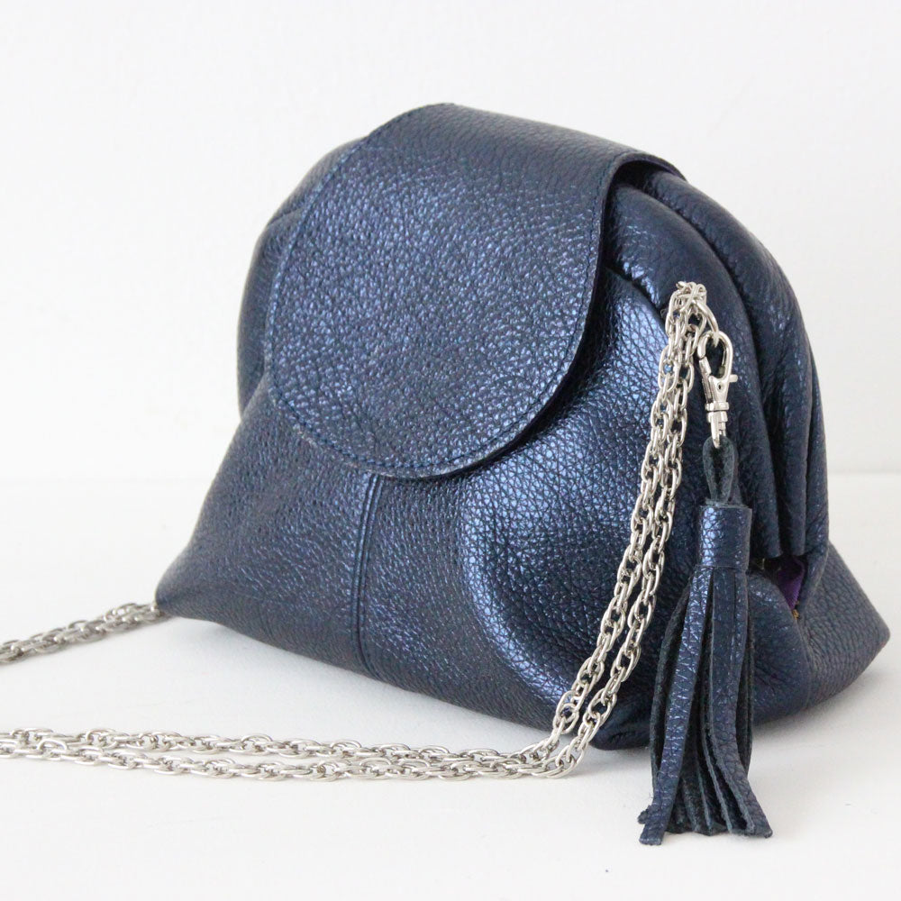 インディゴシマー / 口金レザーポシェットS