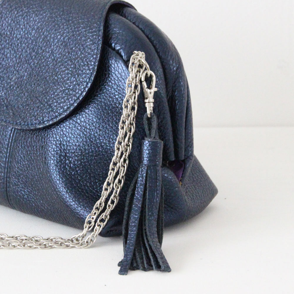 インディゴシマー / 口金レザーポシェットS