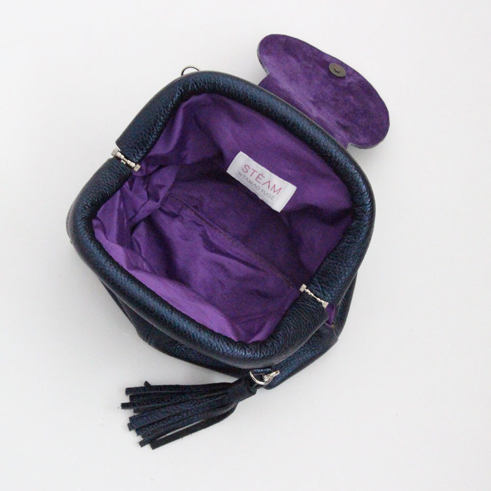 インディゴシマー / 口金レザーポシェットS