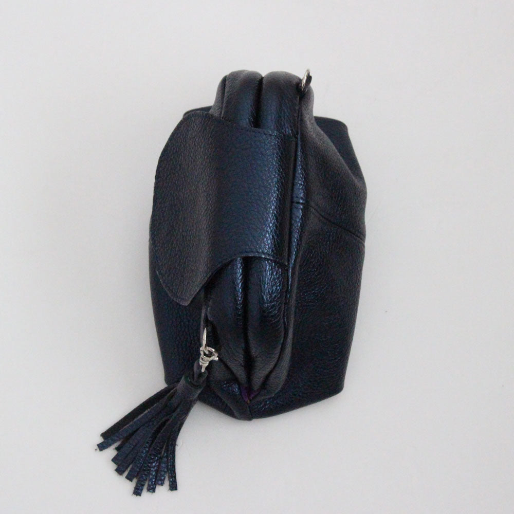 インディゴシマー / 口金レザーポシェットS