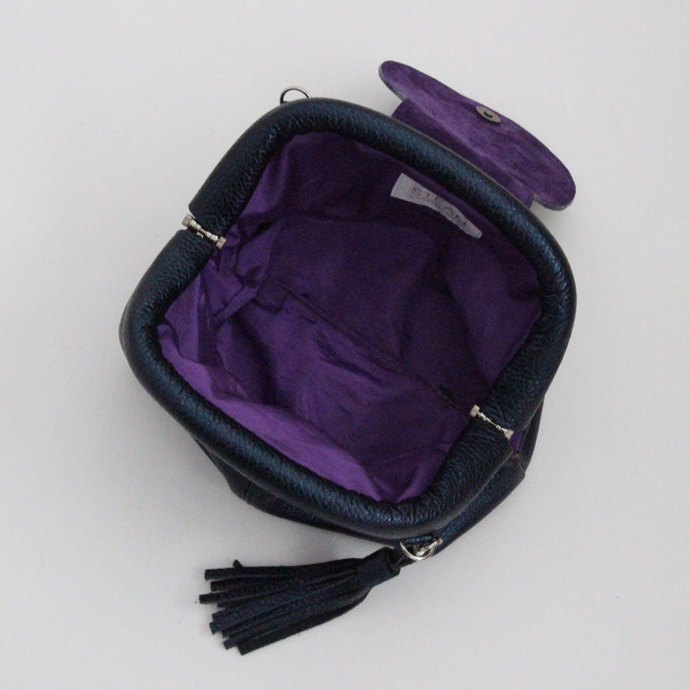 インディゴシマー / 口金レザーポシェットS