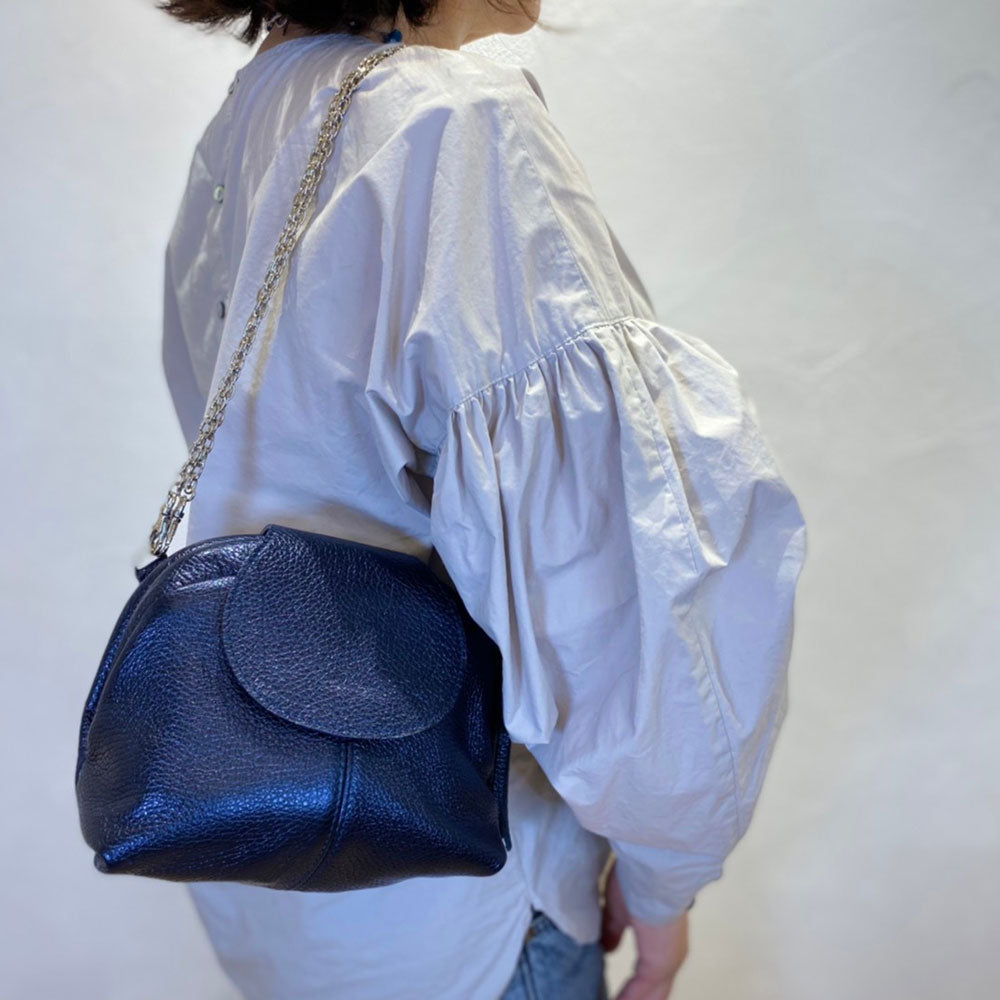 インディゴシマー / 口金レザーポシェットS