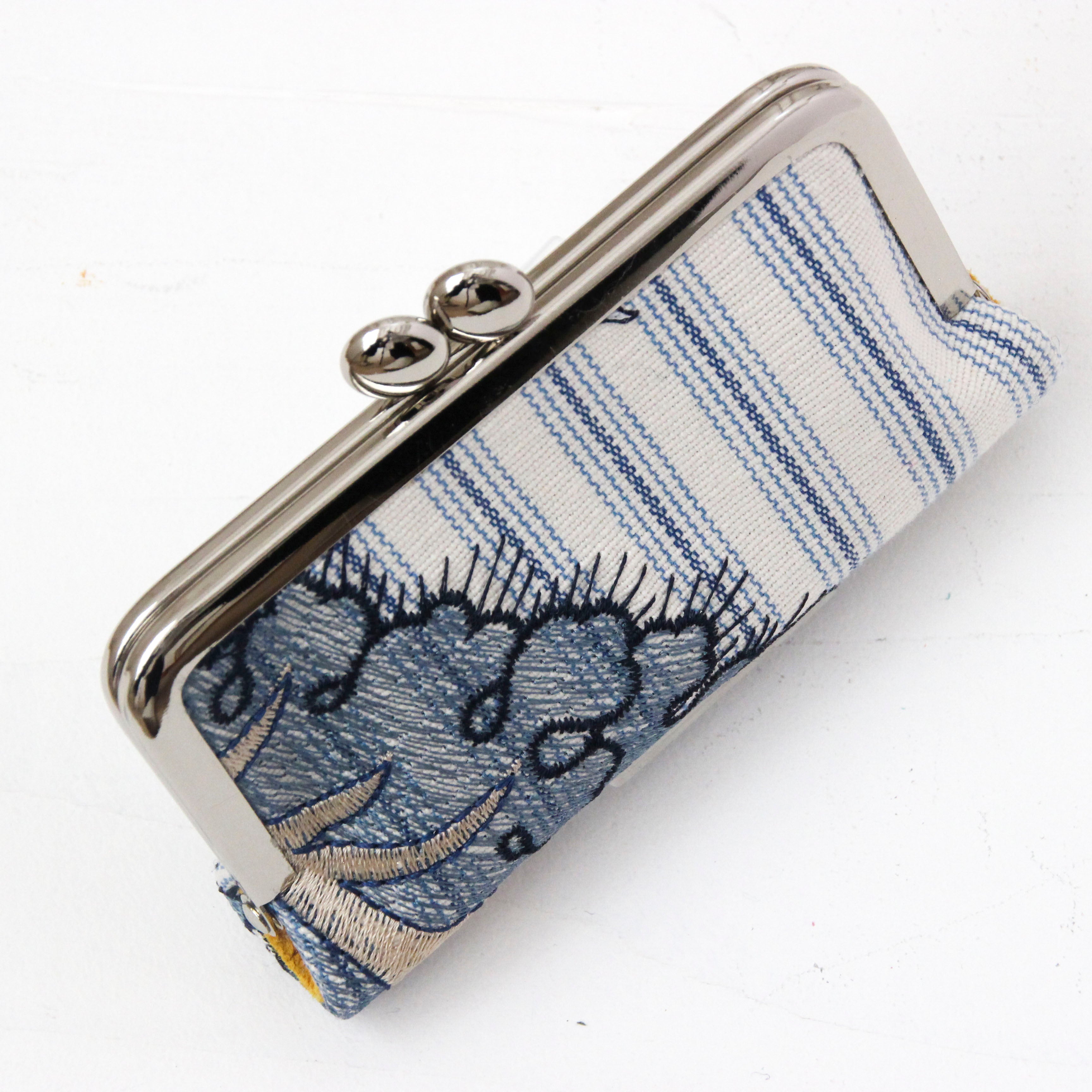 ブルーボタニカルストライプ / カードケース