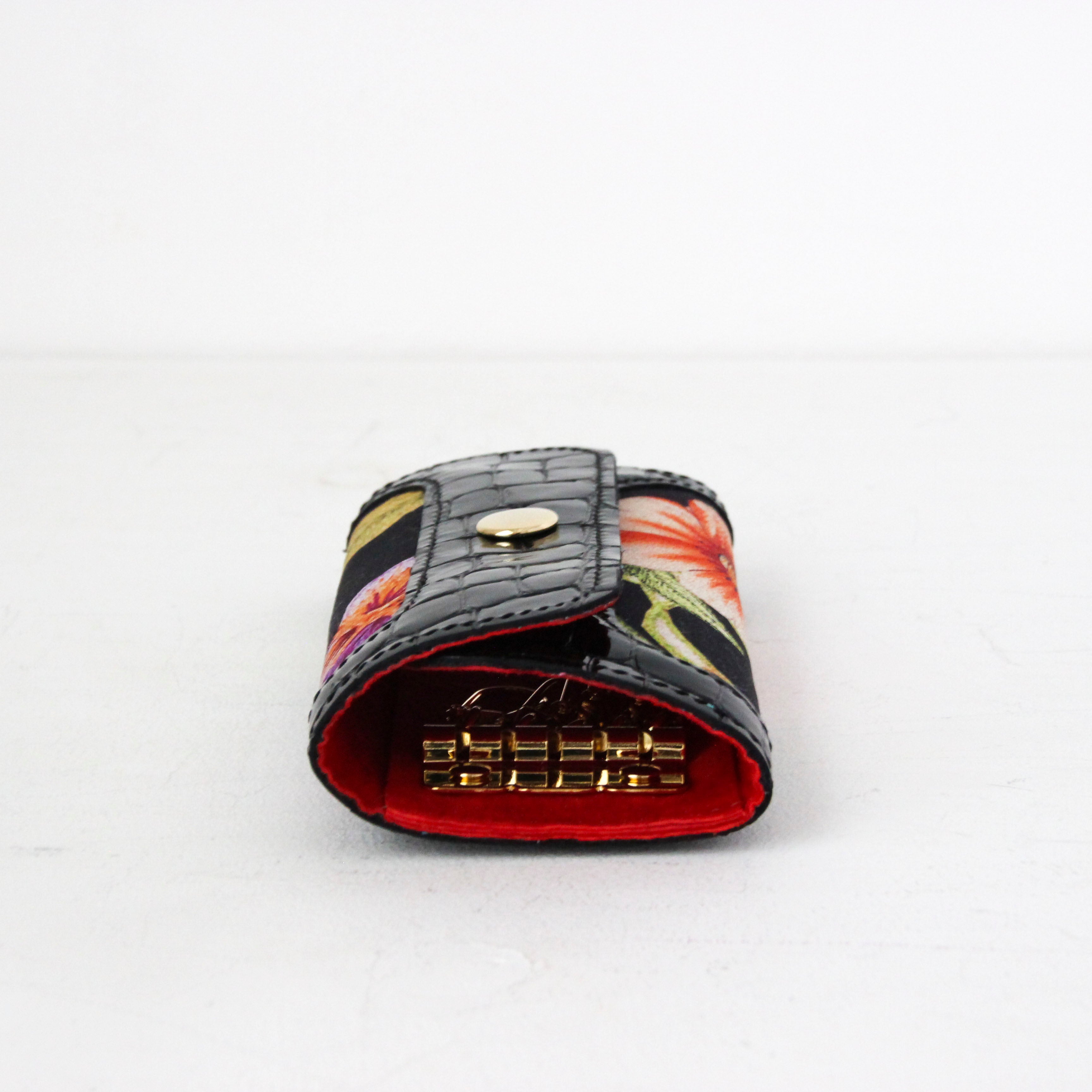 シルクフラワー刺繍プリントフラワーR / キーケース