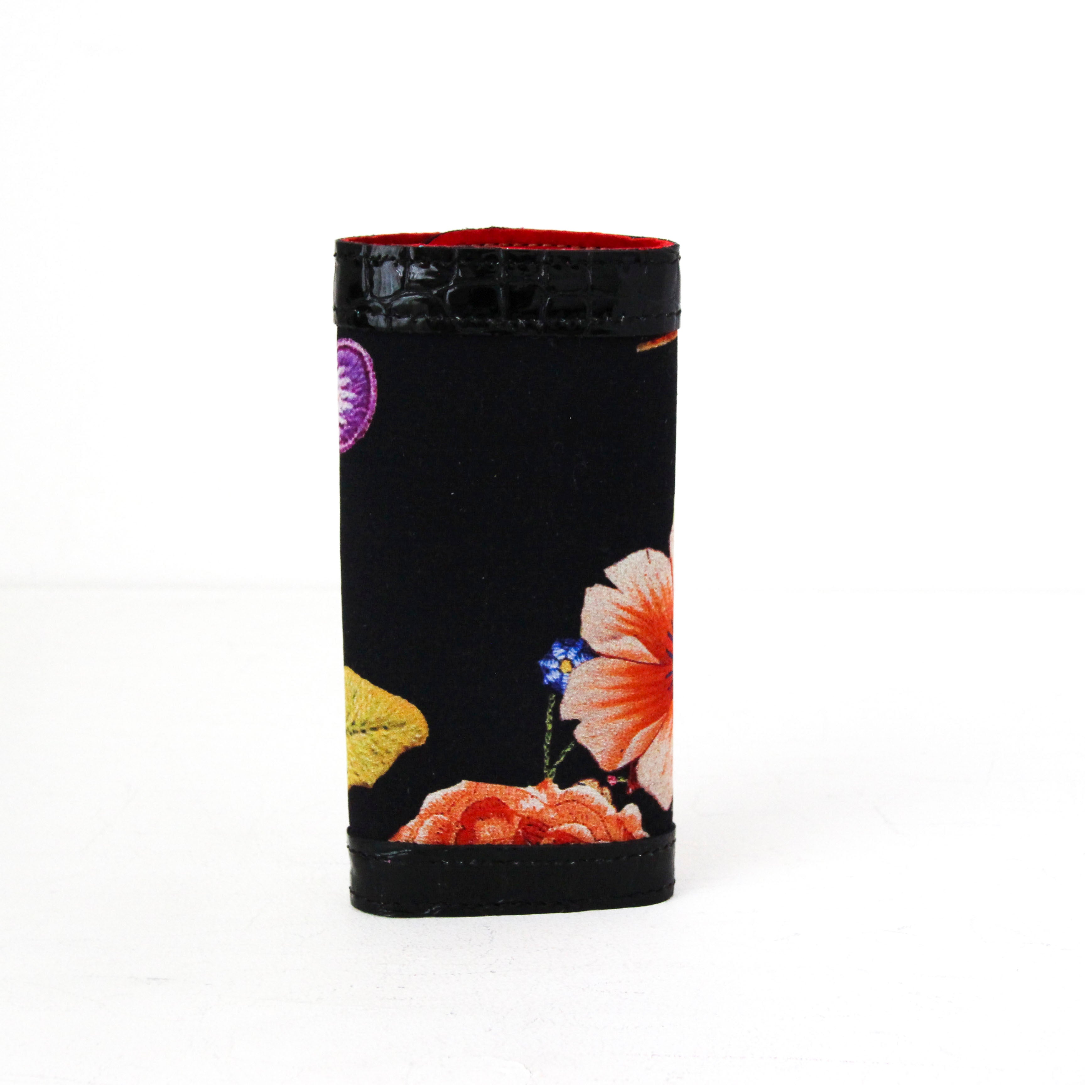 シルクフラワー刺繍プリントフラワーR / キーケース