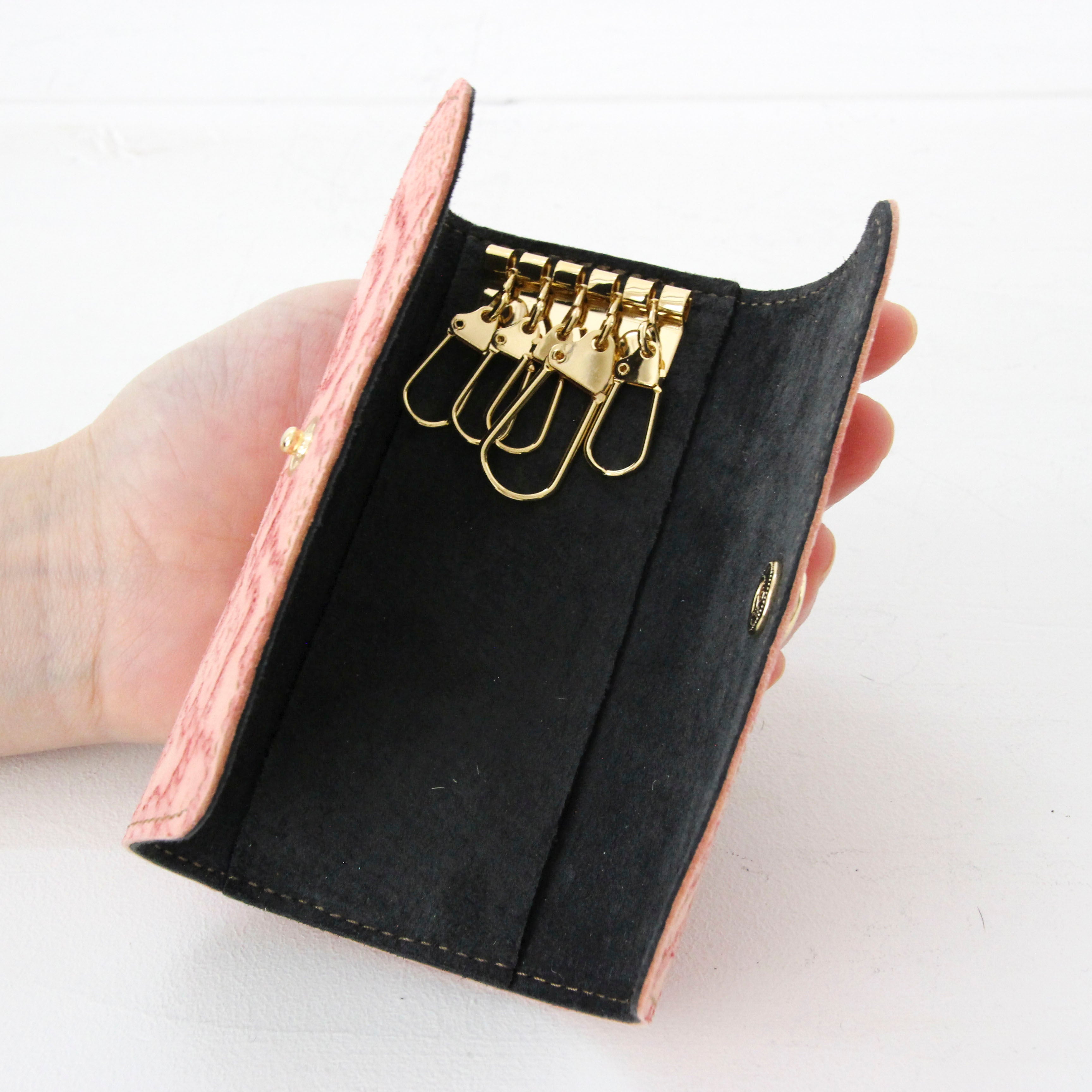 ピンクパイソンレザー / キーケース