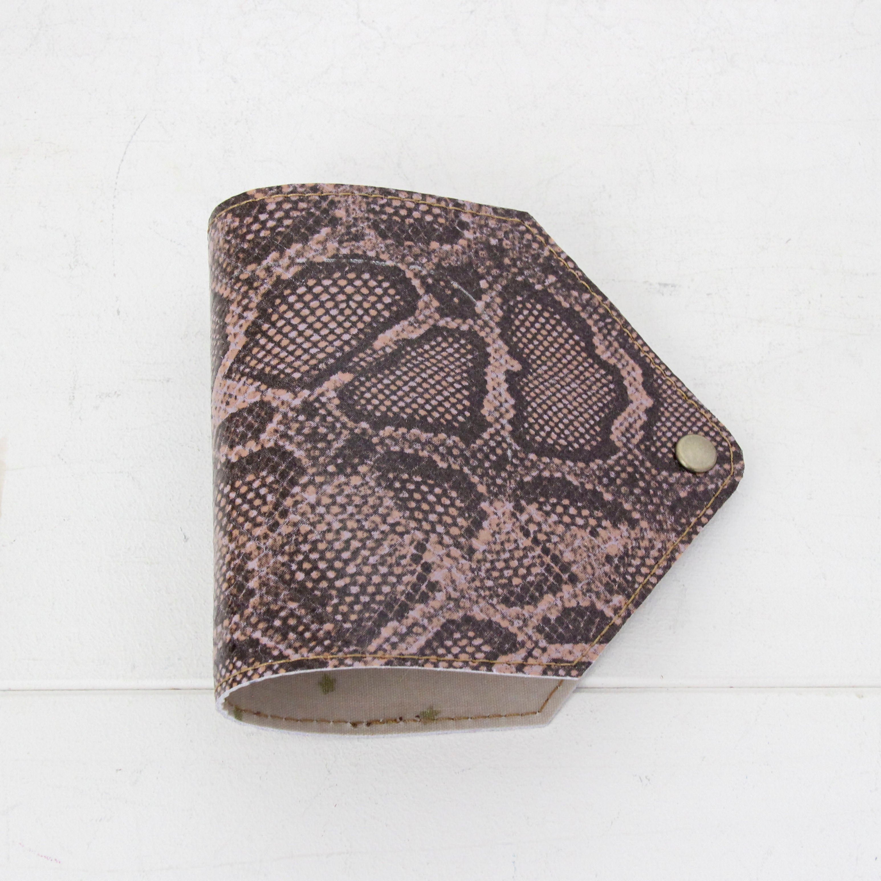 ピンク&ブラウン パイソンレザー / マスクケース