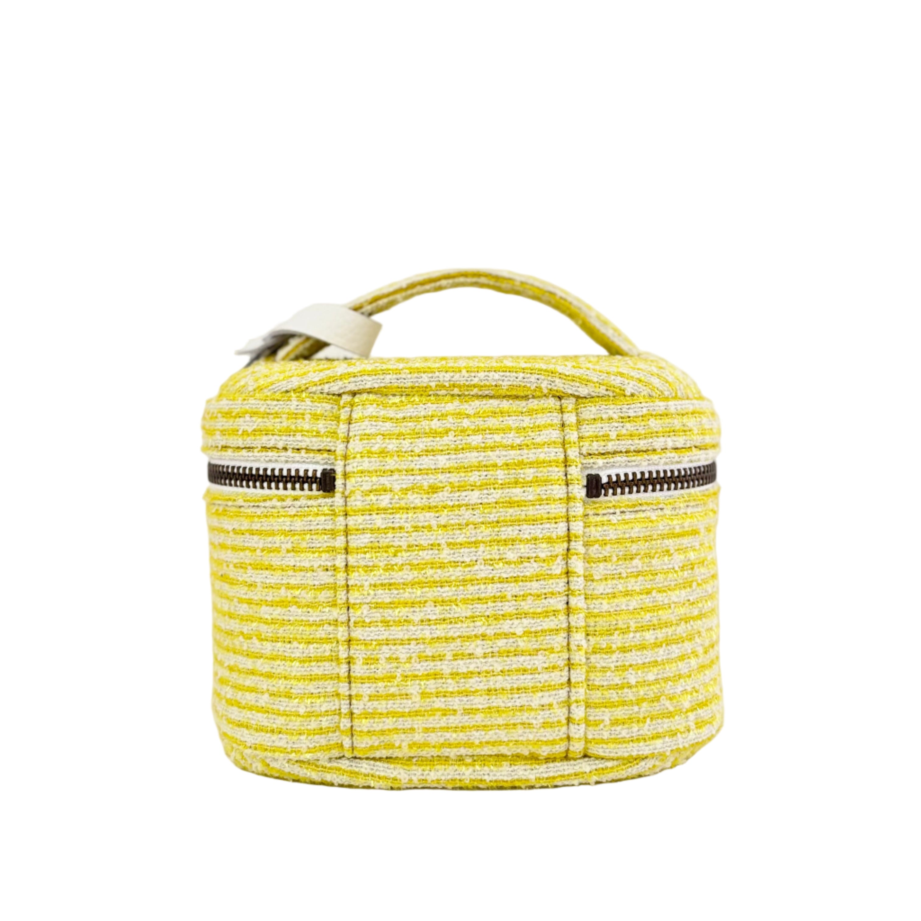 イエローラメボーダー / バニティポーチ