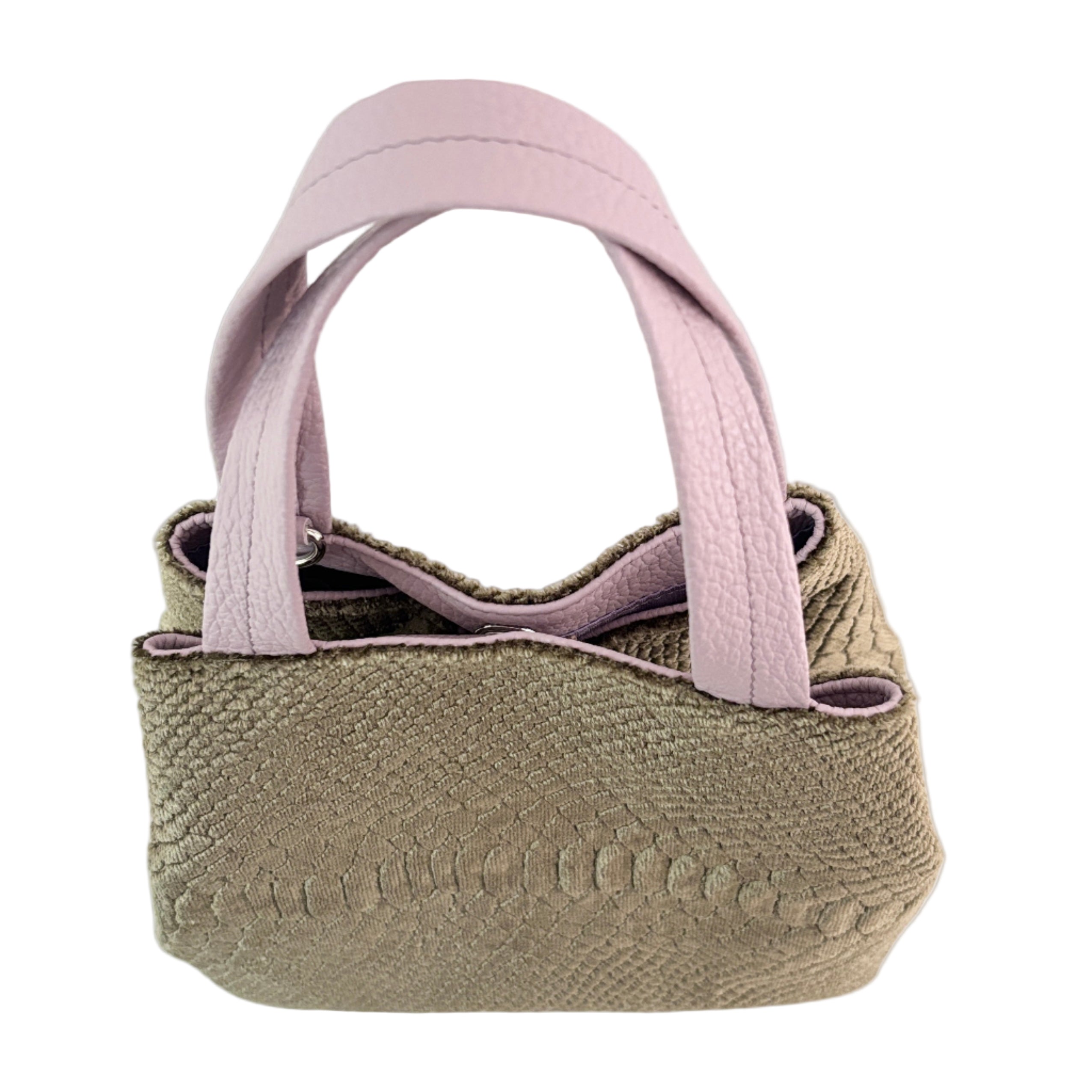 ベロア型押しベージュ / ボートバッグS