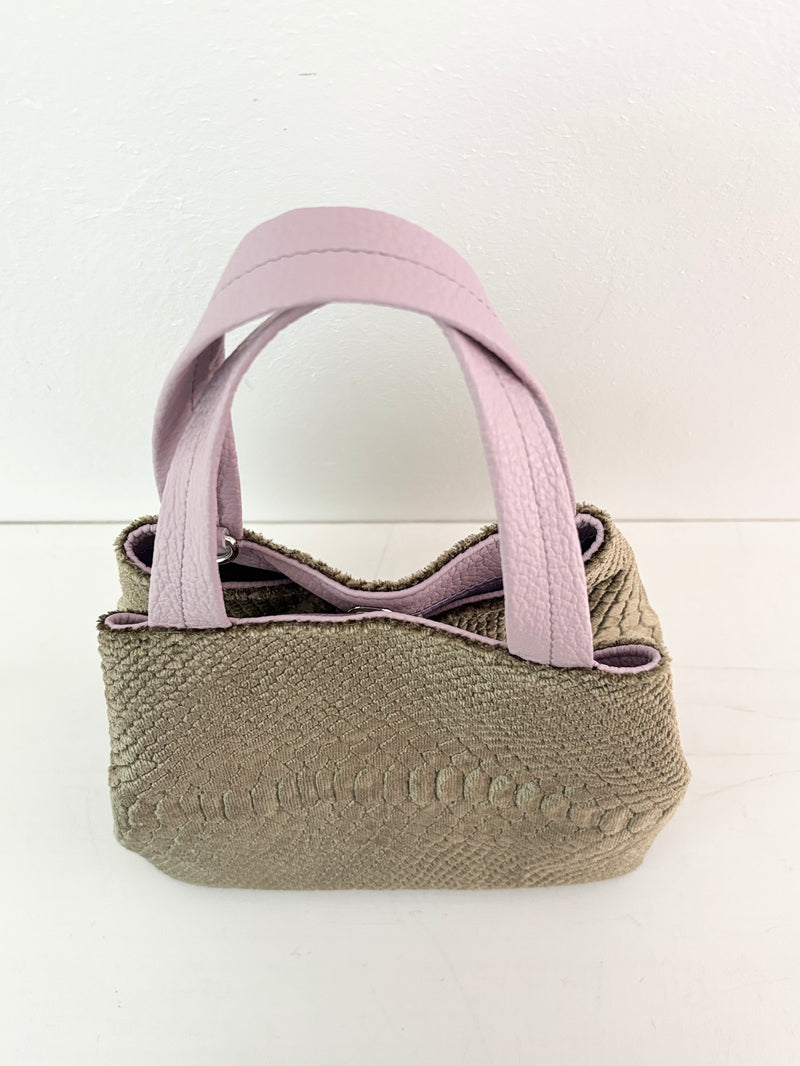 ベロア型押しベージュ / ボートバッグS