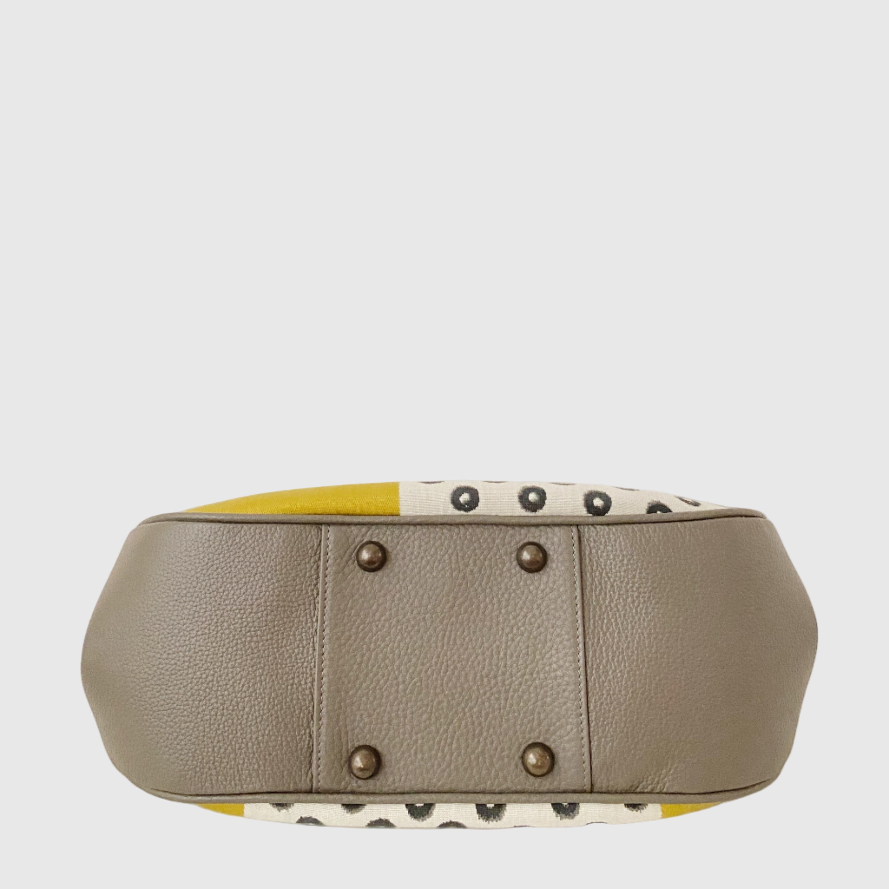 イカットイエロー L / バンブーがま口S