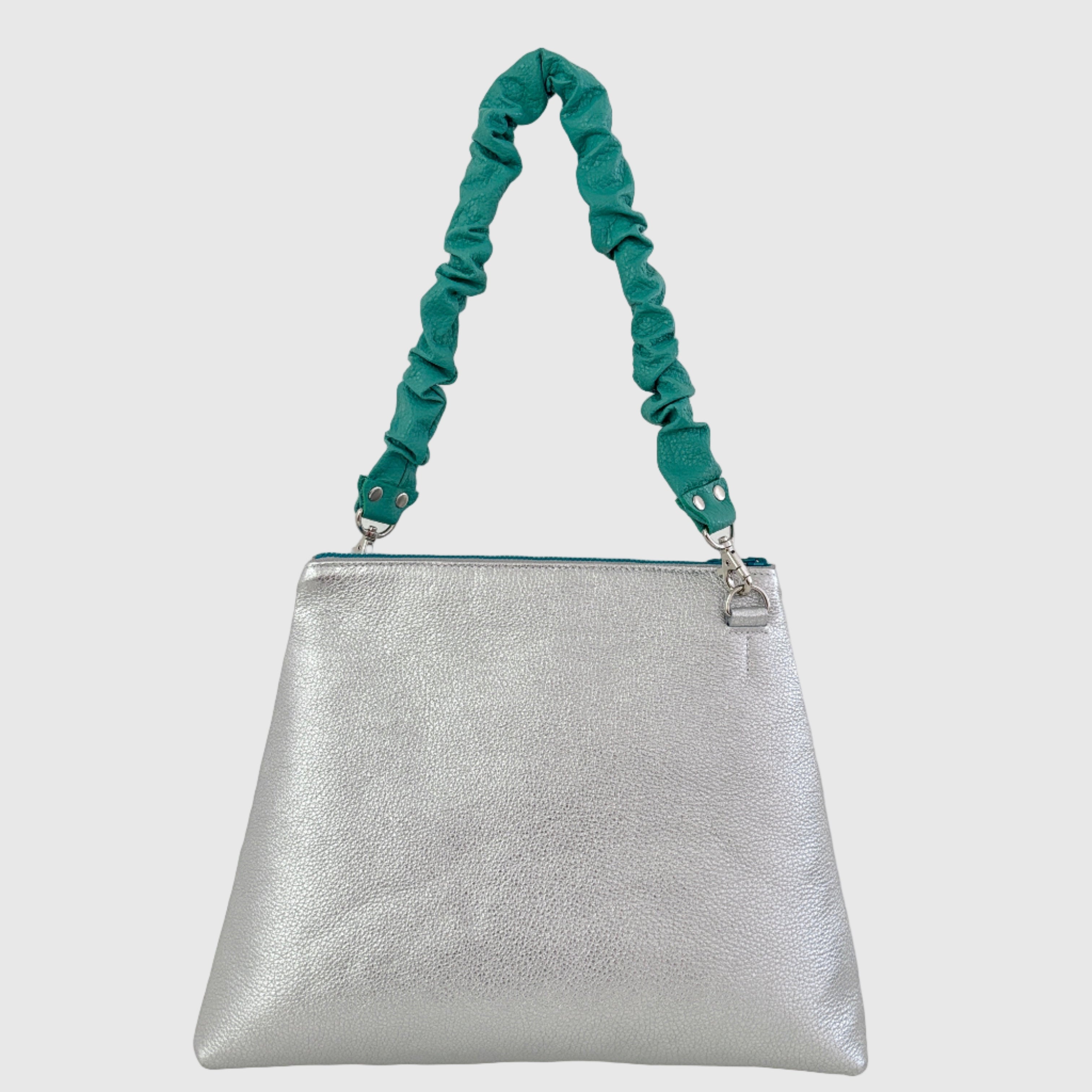 シルバーシマー×エメラルドL / フラットポシェットM