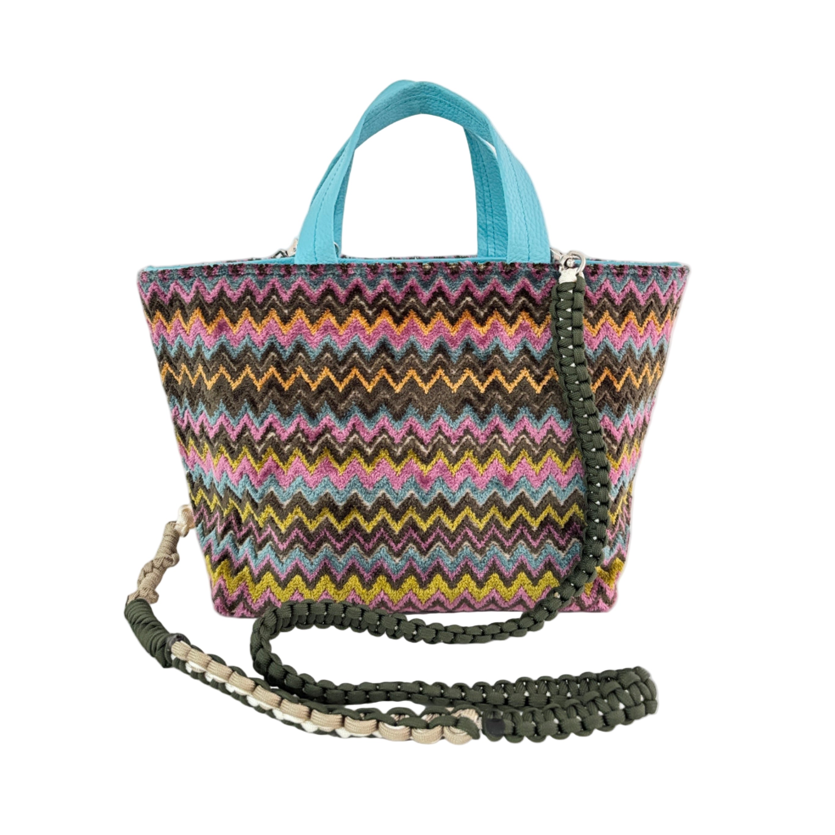 ベロアジグザグブラウン / ボートバッグS