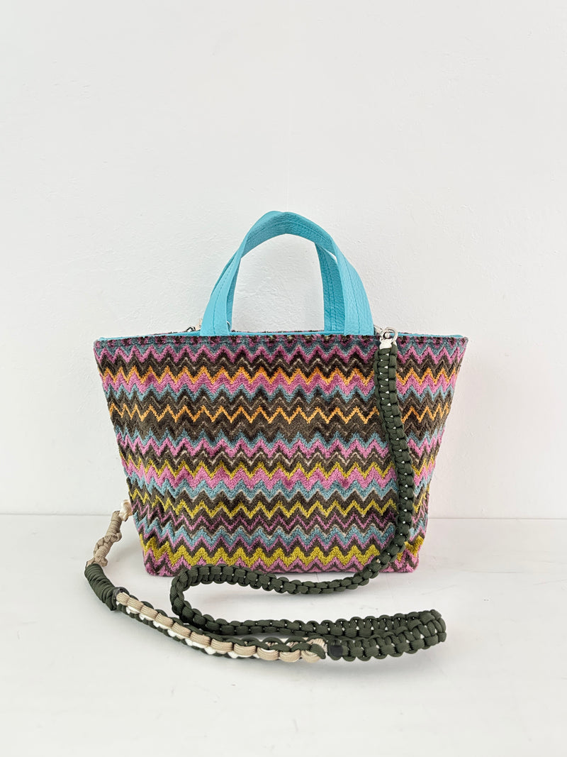 ベロアジグザグブラウン / ボートバッグS