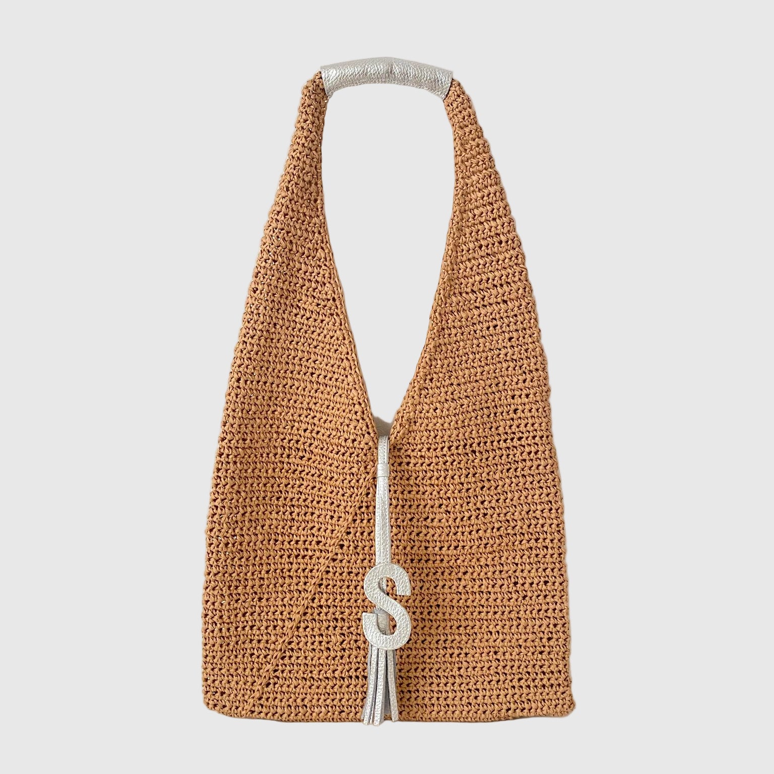 ナチュラル×シルバーシマ― / ヘンプワンハンドルバッグ