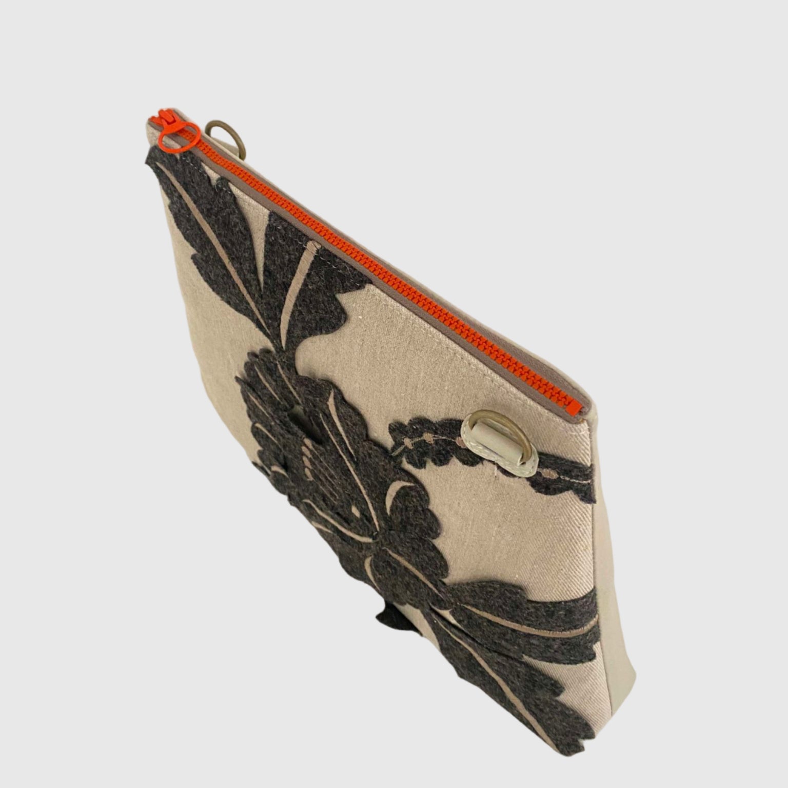 ビッグフラワーウールグレー XL / フラットポシェットM