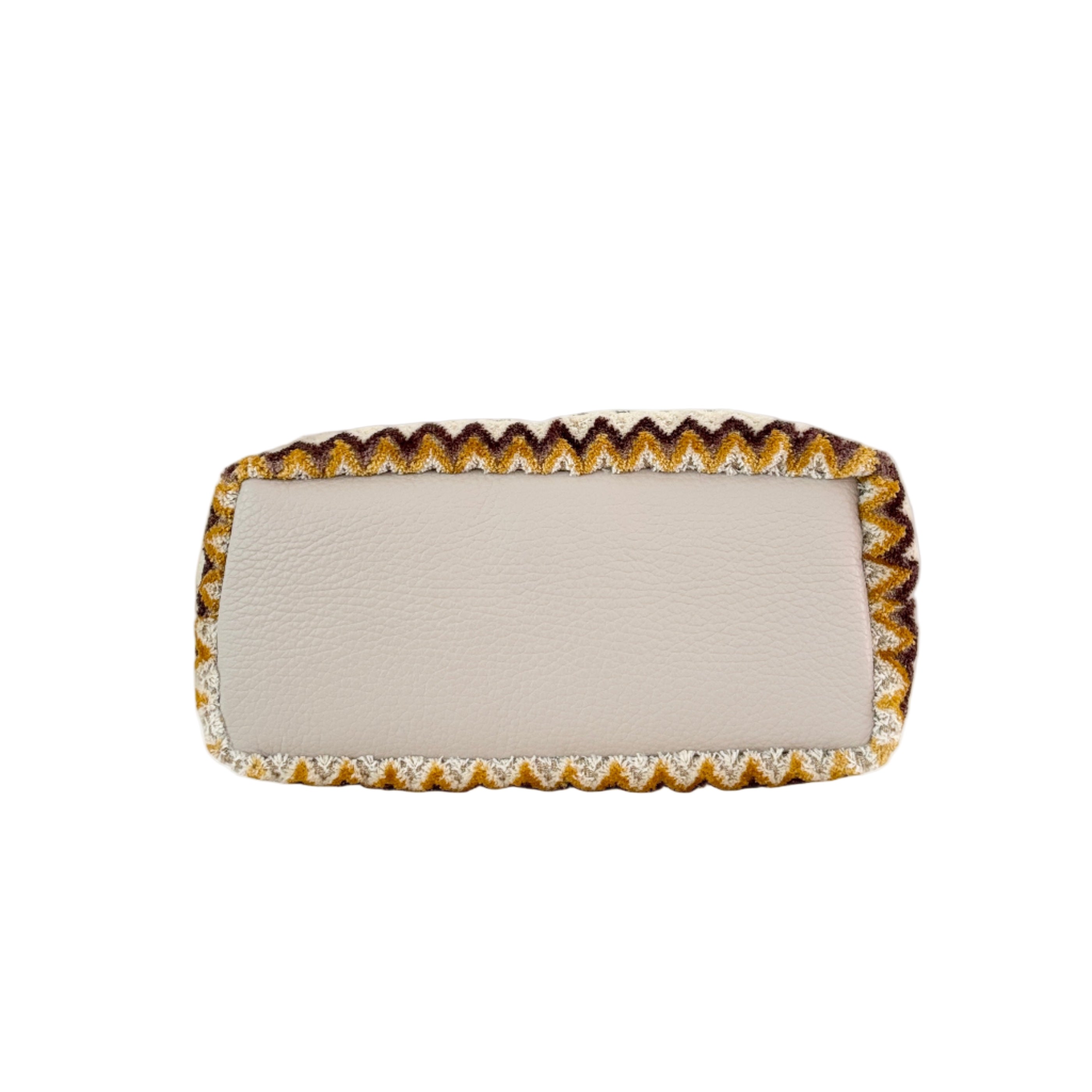 ベロアジグザグホワイト / ボートバッグS