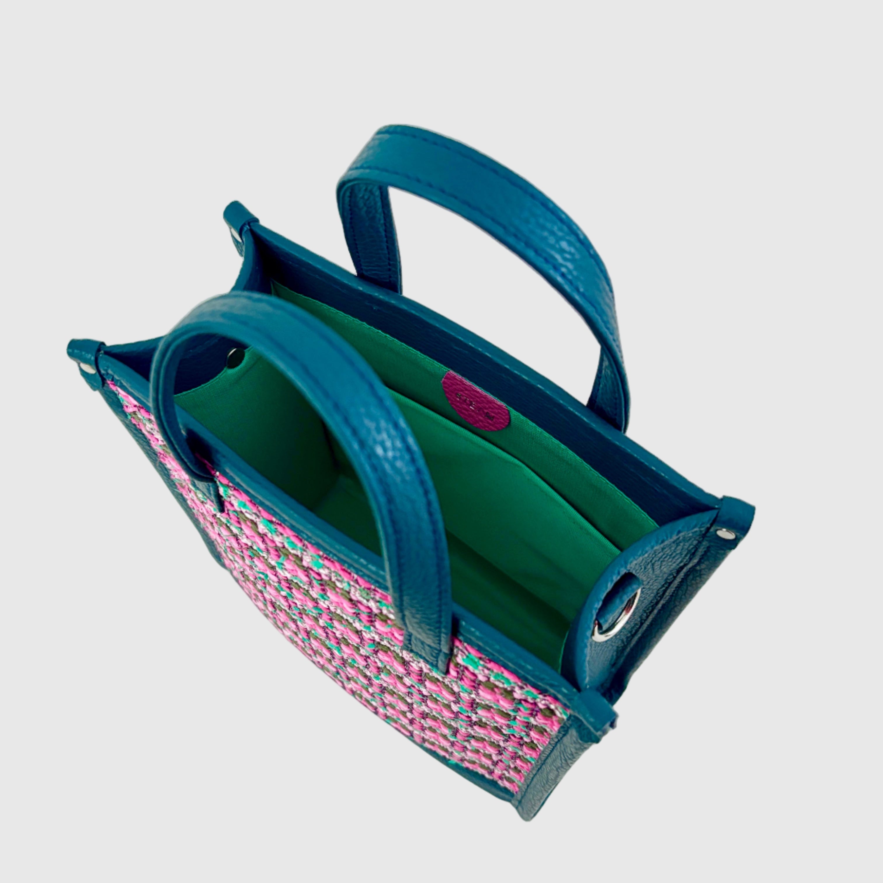 ピンクマークボーダーS×ディープオーシャン / バーティカルトート トールS