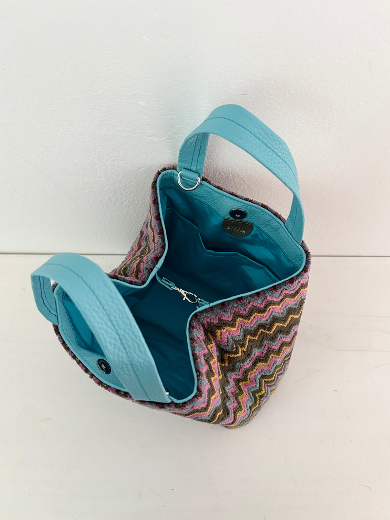 ベロアジグザグブラウン / ボートバッグS