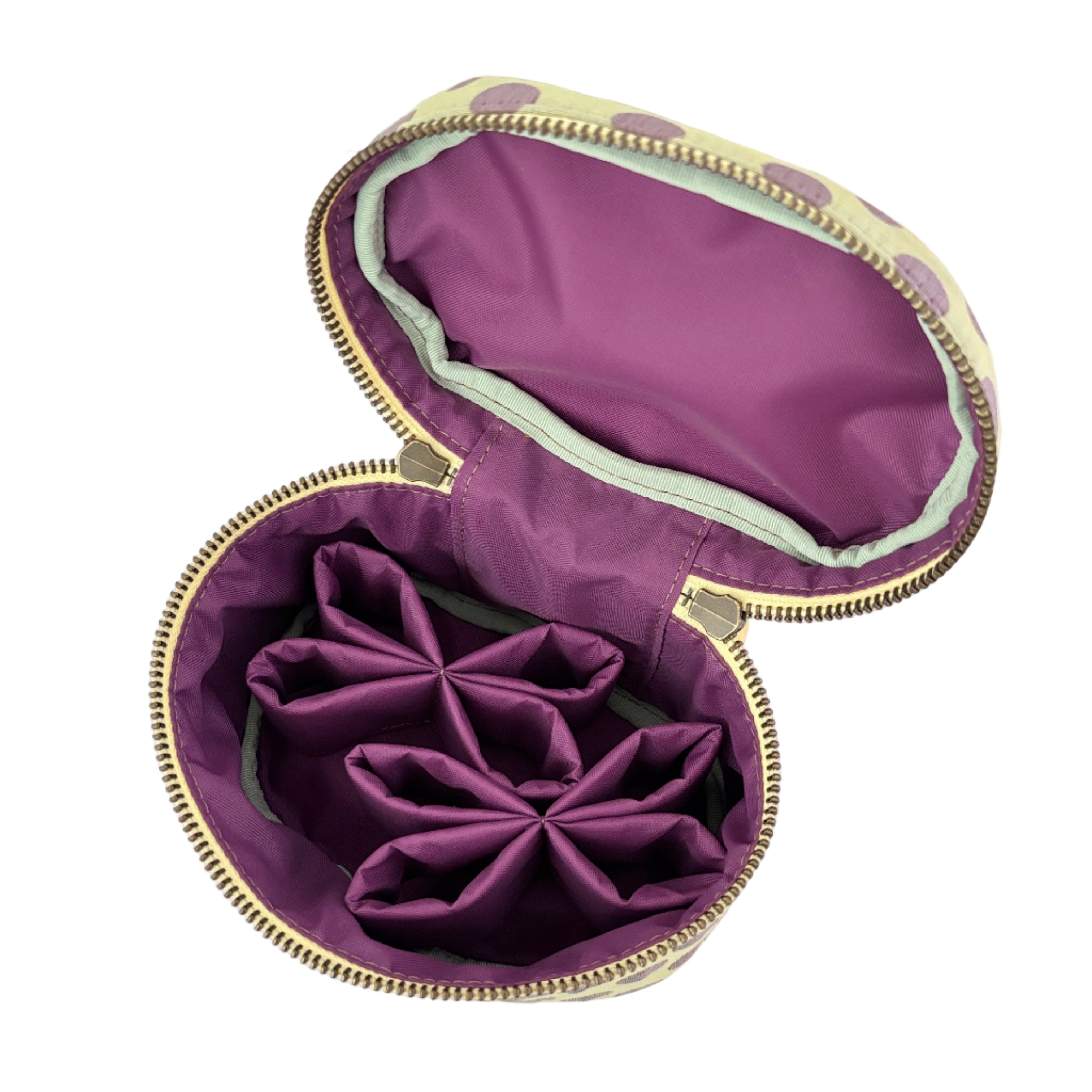 グリーンパープルドット / バニティポーチ