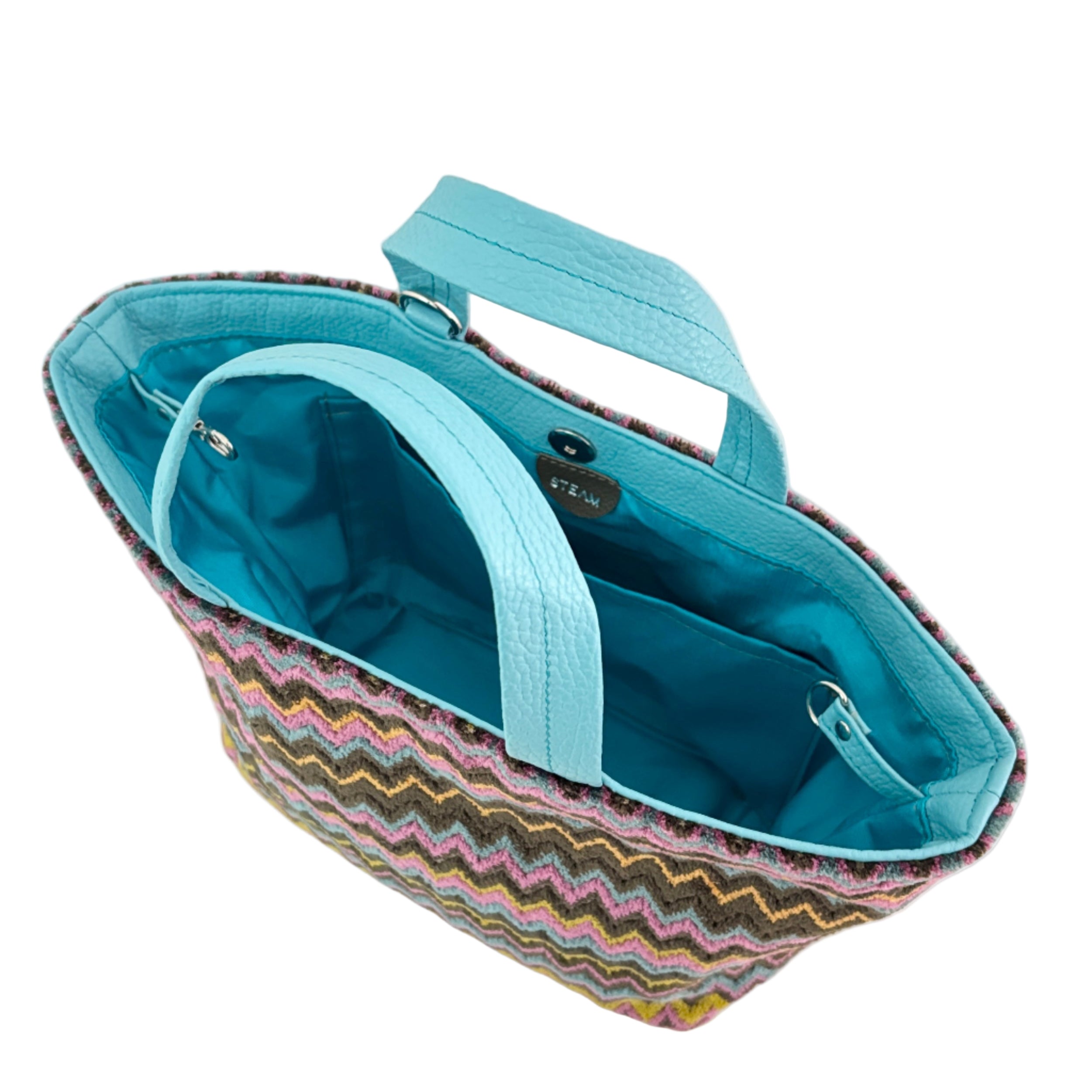 ベロアジグザグブラウン / ボートバッグS