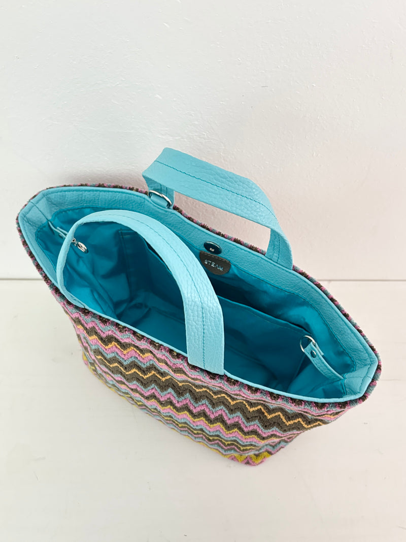 ベロアジグザグブラウン / ボートバッグS