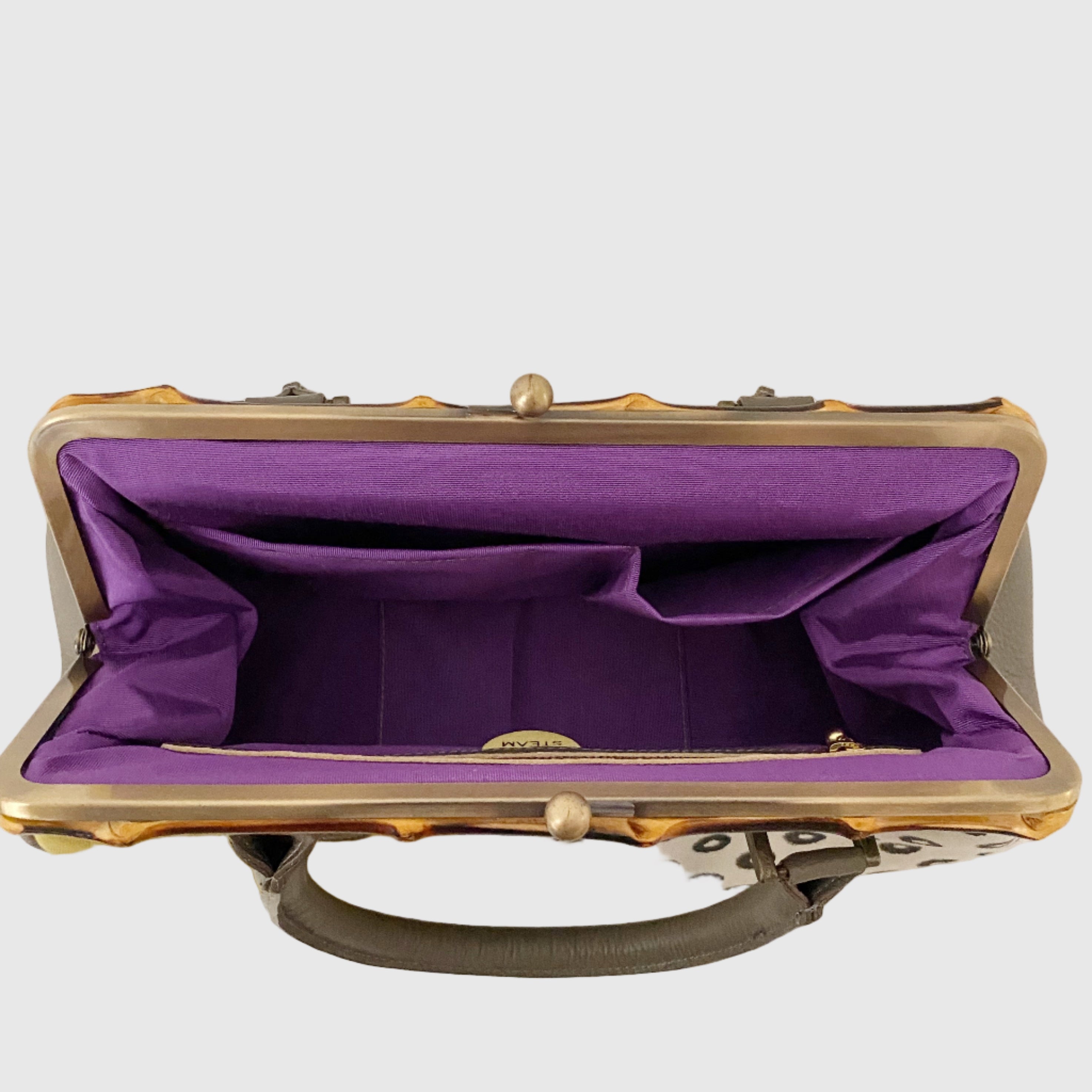 イカットイエロー L / バンブーがま口S