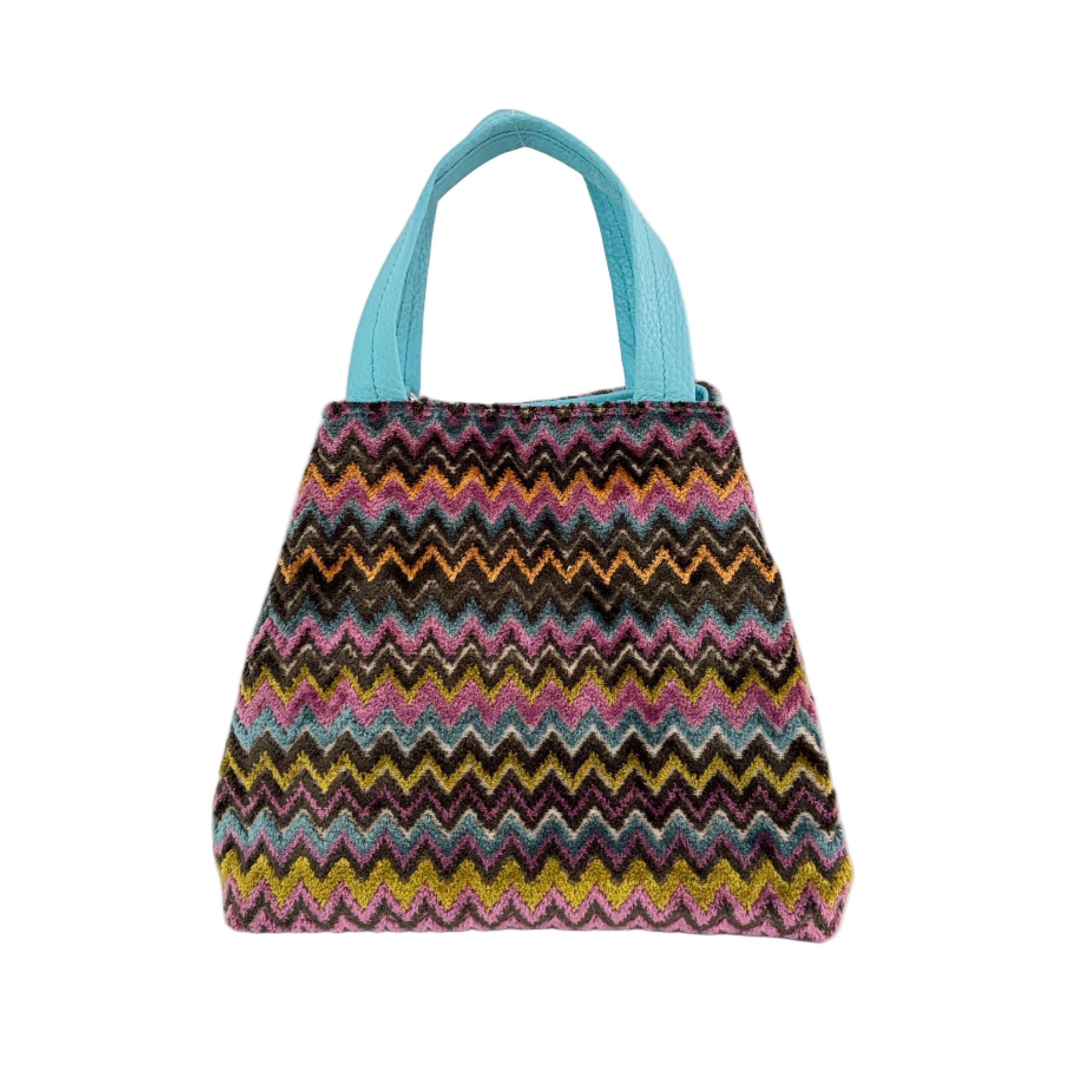 ベロアジグザグブラウン / ボートバッグS