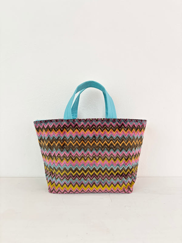 ベロアジグザグブラウン / ボートバッグS