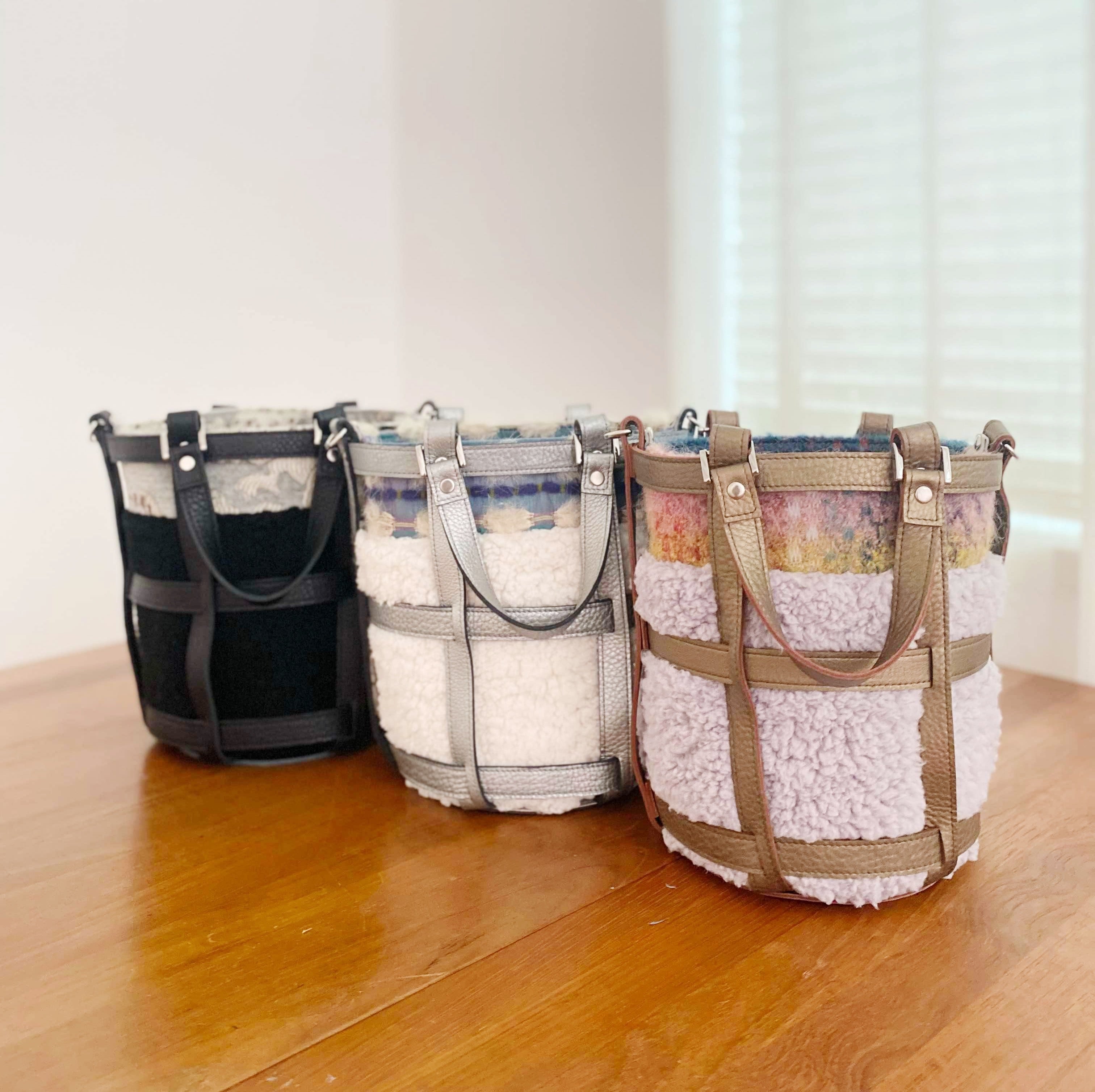 ホワイトボンボン×ボアホワイト S / メッシュバッグインナーバッグ