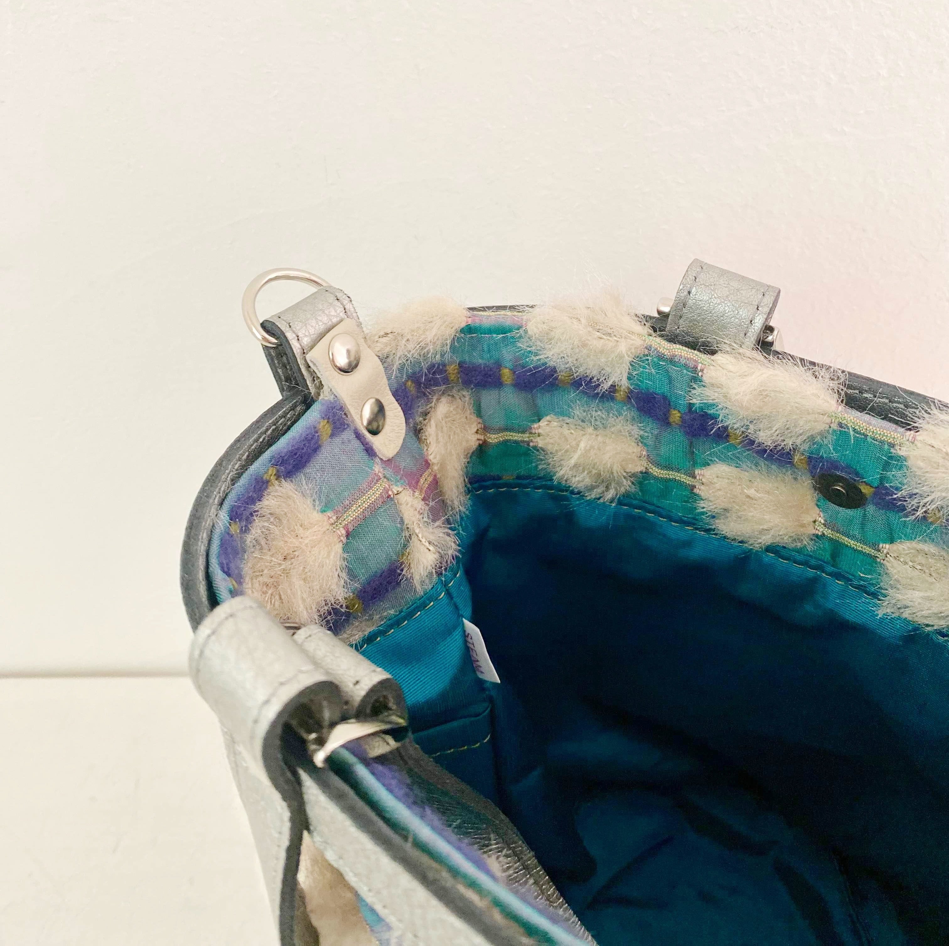 ホワイトボンボン×ボアホワイト S / メッシュバッグインナーバッグ