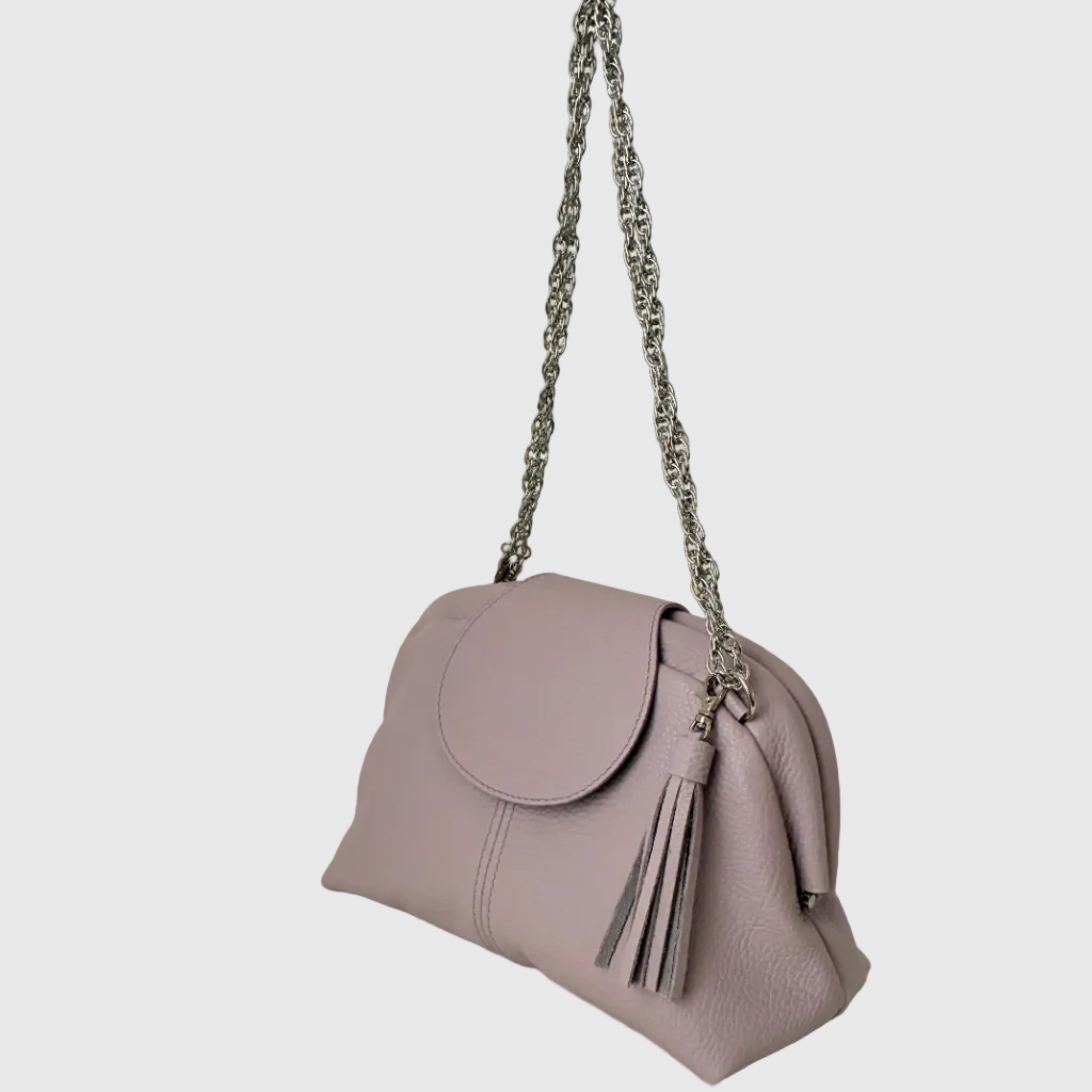 newラベンダー  / 口金レザーポシェットM