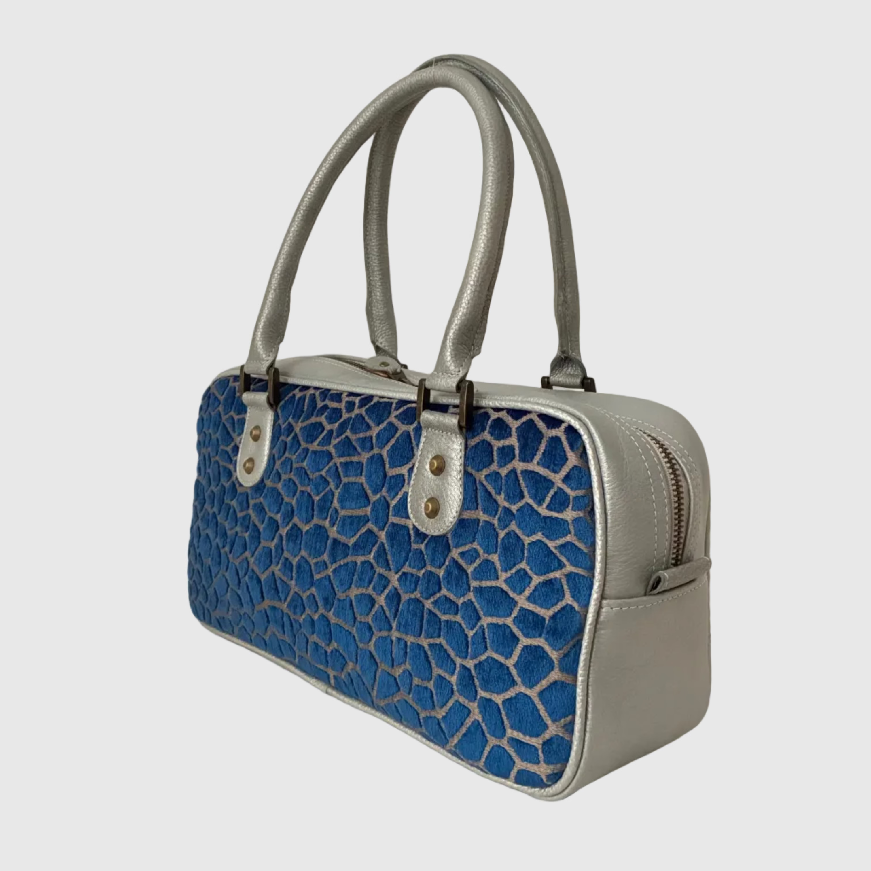 ベルベットアニマルブルー L / レクタングルボストンS