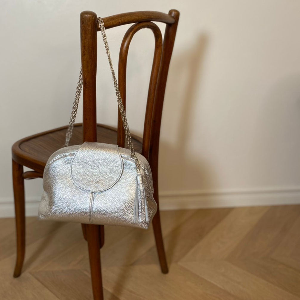 シルバーシマー  / 口金レザーポシェットM