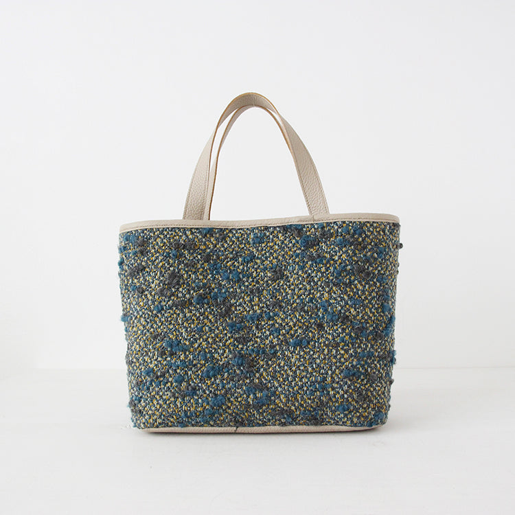 ネイビーグレーツイード / シンプルファブリックトート Mサイズ　LXL