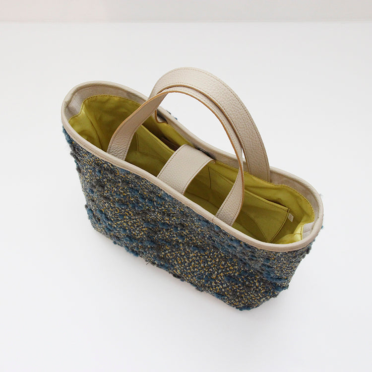 ネイビーグレーツイード / シンプルファブリックトート Mサイズ　LXL