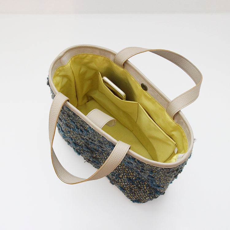 ネイビーグレーツイード / シンプルファブリックトート Mサイズ　LXL