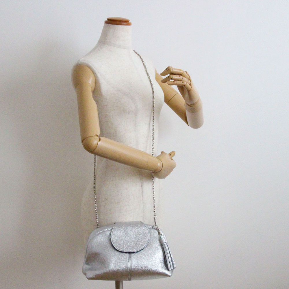 シルバーシマー  / 口金レザーポシェットM