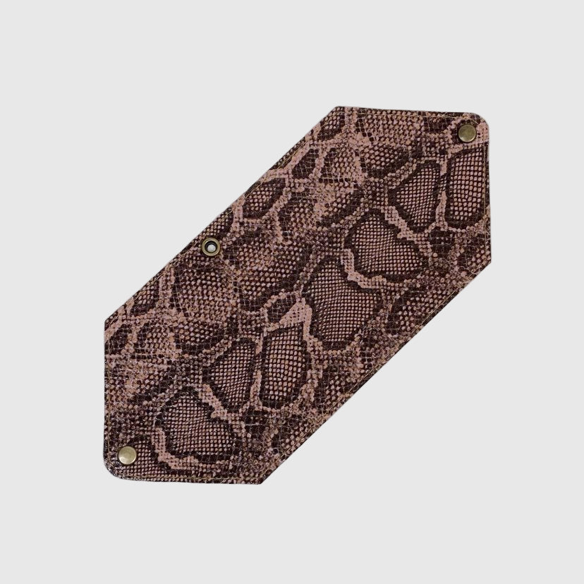 ピンク＆ブラウン パイソンレザー / マスクケース