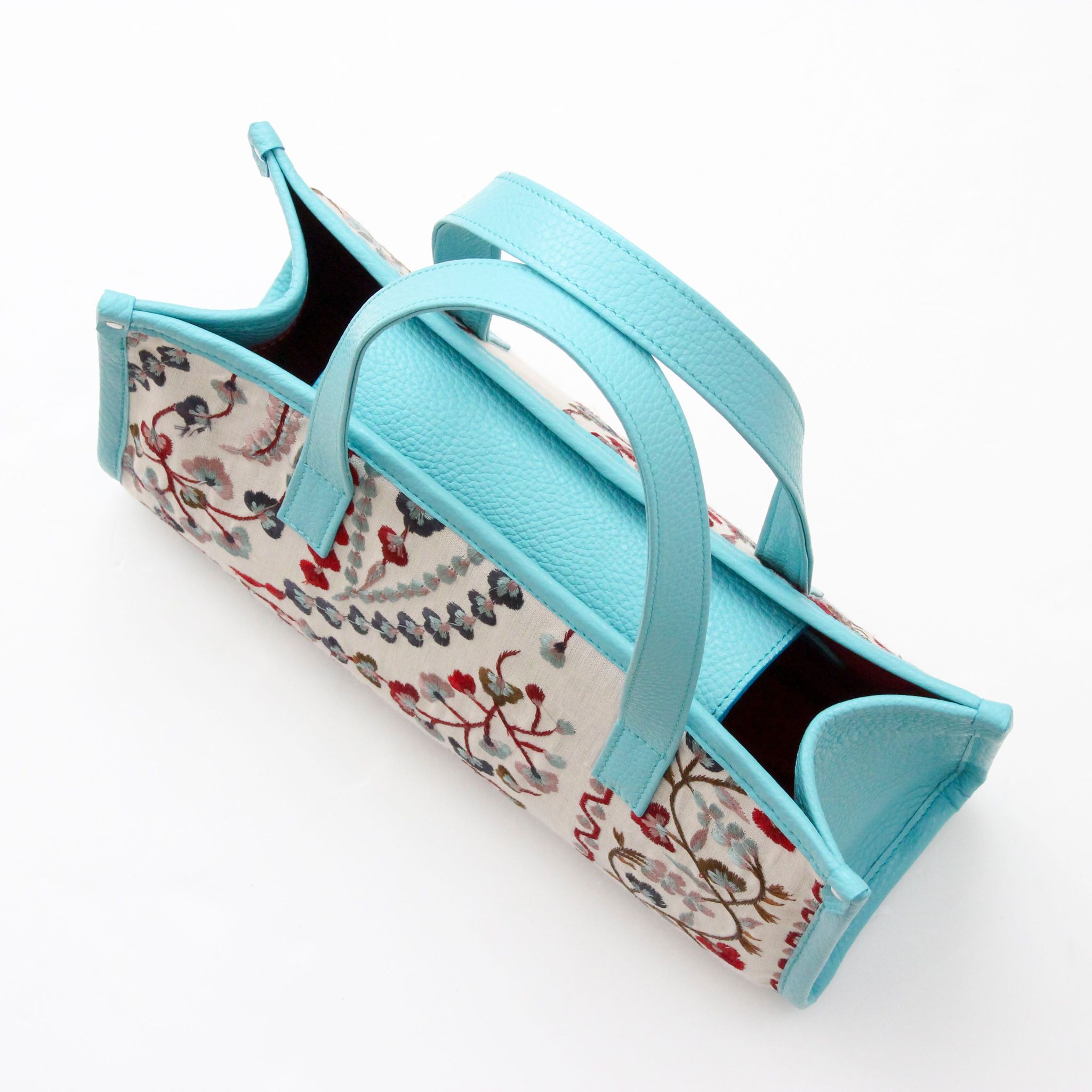 スプリングプランツホワイトベース LXL ×アクア / バーティカルトート ショート