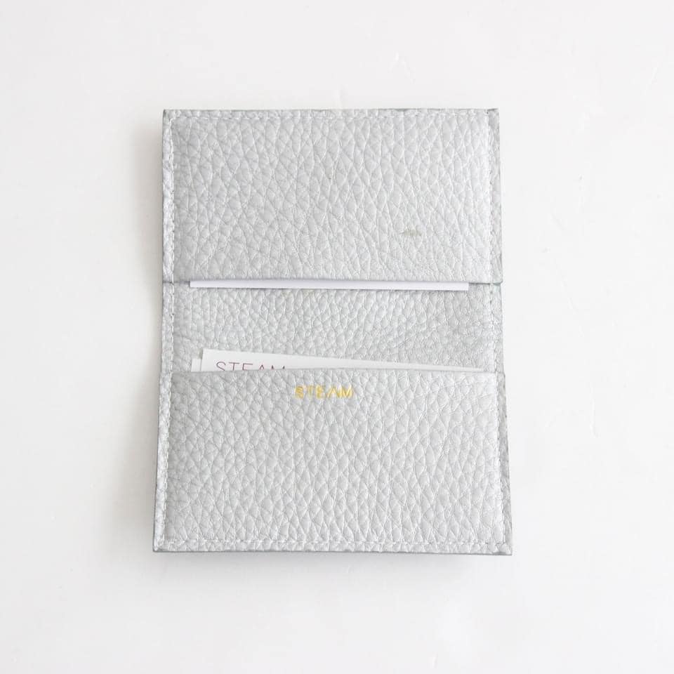 マーブルボタニカルフラワー×ホワイトシルバー／名刺ケース